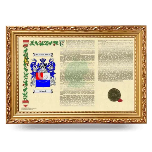 Schach Armorial Landscape Framed - Gold