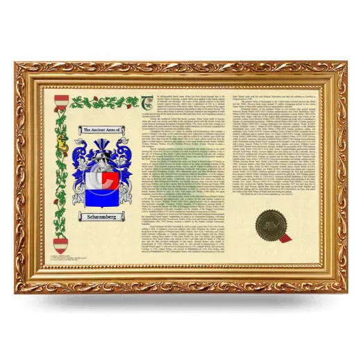 Schaumberg Armorial Landscape Framed - Gold