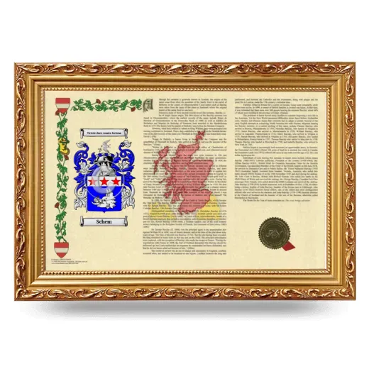 Schem Armorial Landscape Framed - Gold