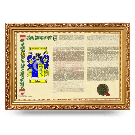 Schere Armorial Landscape Framed - Gold