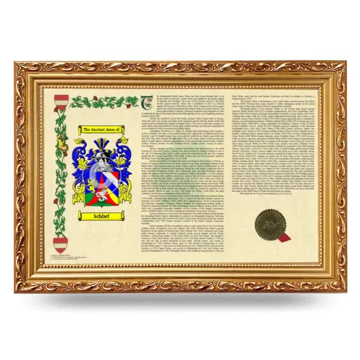 Schlief Armorial Landscape Framed - Gold
