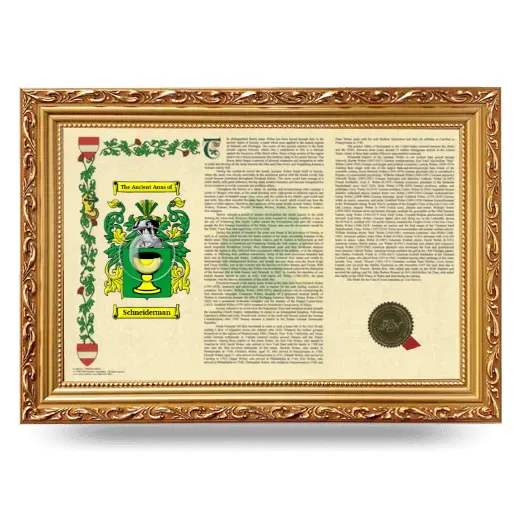 Schneiderman Armorial Landscape Framed - Gold