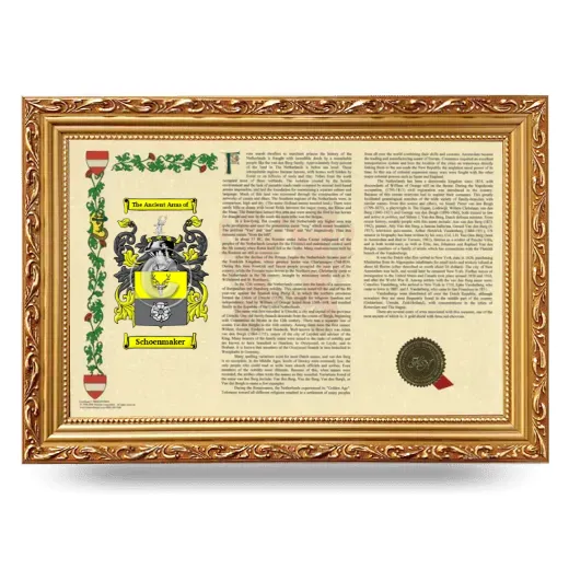 Schoenmaker Armorial Landscape Framed - Gold