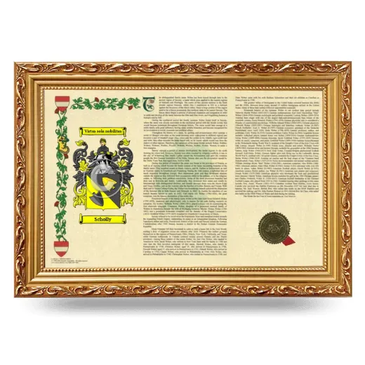 Scholly Armorial Landscape Framed - Gold