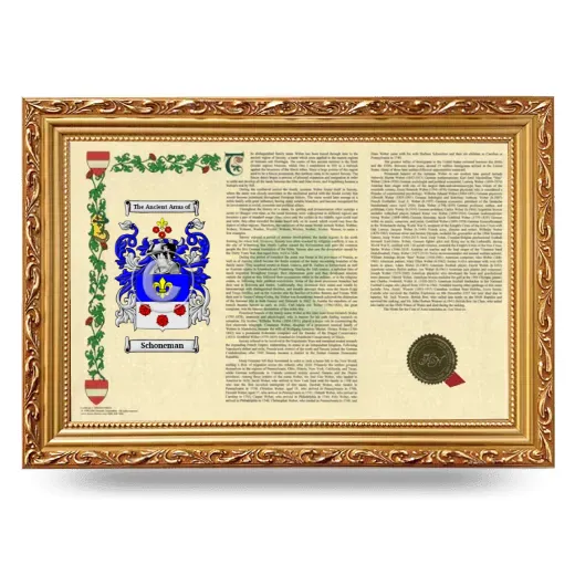 Schoneman Armorial Landscape Framed - Gold
