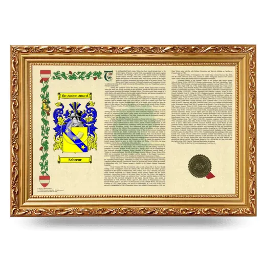 Schreur Armorial Landscape Framed - Gold