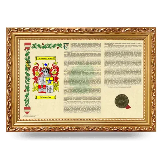 Schuessler Armorial Landscape Framed - Gold
