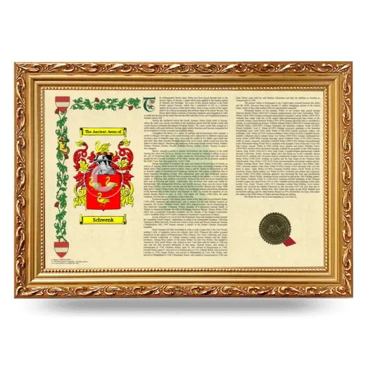 Schwenk Armorial Landscape Framed - Gold