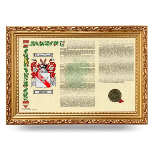 Schwigel Armorial Landscape Framed - Gold