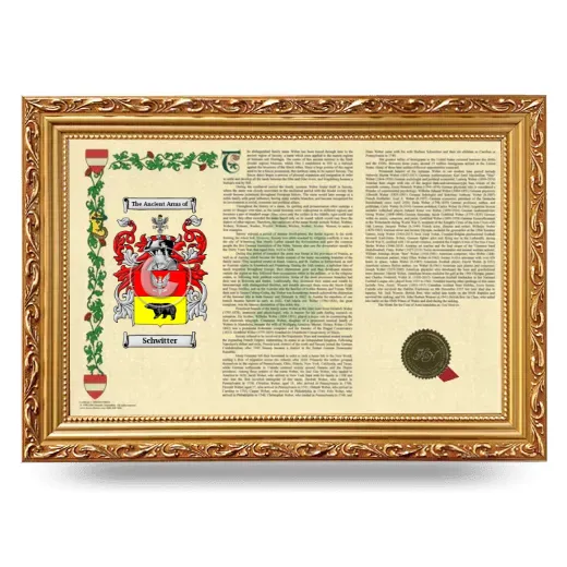 Schwitter Armorial Landscape Framed - Gold