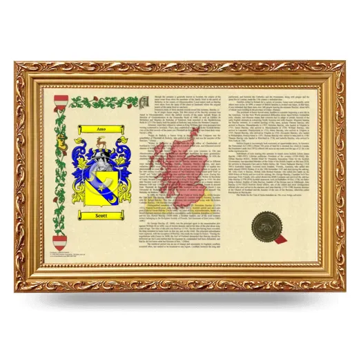 Scott Armorial Landscape Framed - Gold