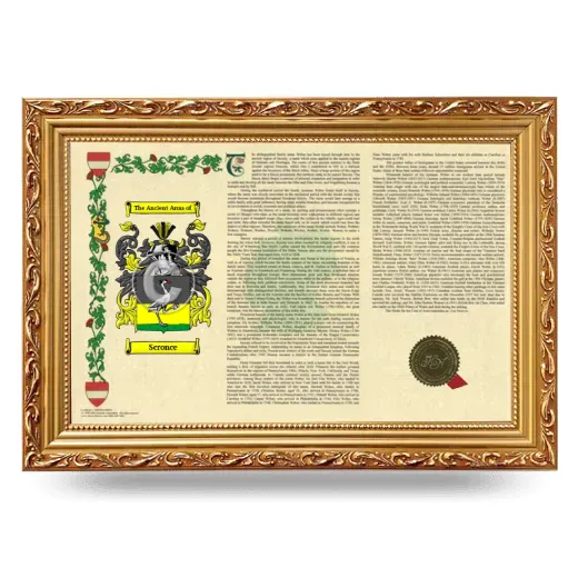 Scronce Armorial Landscape Framed - Gold