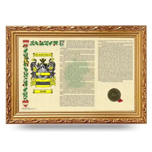 Scwab Armorial Landscape Framed - Gold