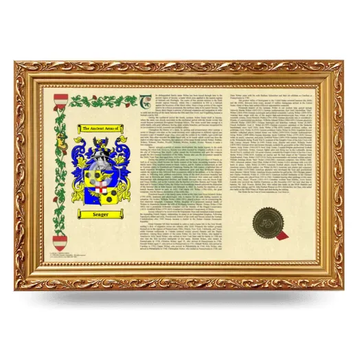 Seager Armorial Landscape Framed - Gold