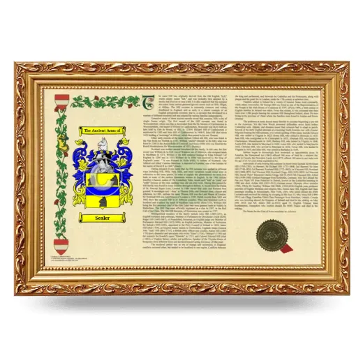 Sealer Armorial Landscape Framed - Gold