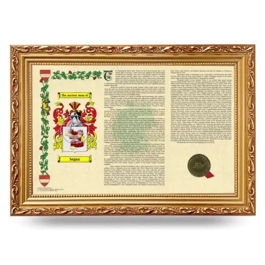 Segan Armorial Landscape Framed - Gold