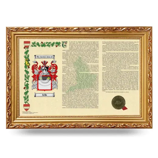 Sella Armorial Landscape Framed - Gold