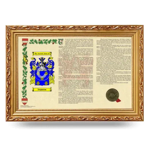 Sequeros Armorial Landscape Framed - Gold