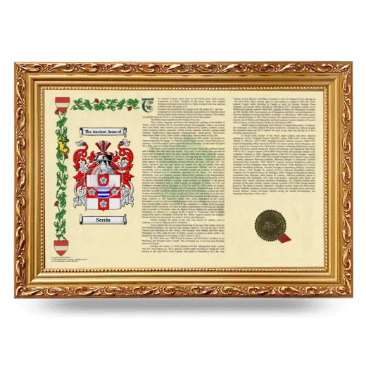 Sercia Armorial Landscape Framed - Gold