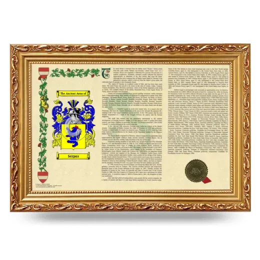Serpas Armorial Landscape Framed - Gold