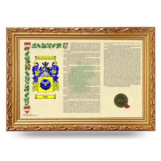 Sesa Armorial Landscape Framed - Gold