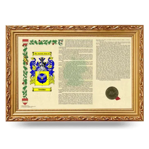 Sessina Armorial Landscape Framed - Gold