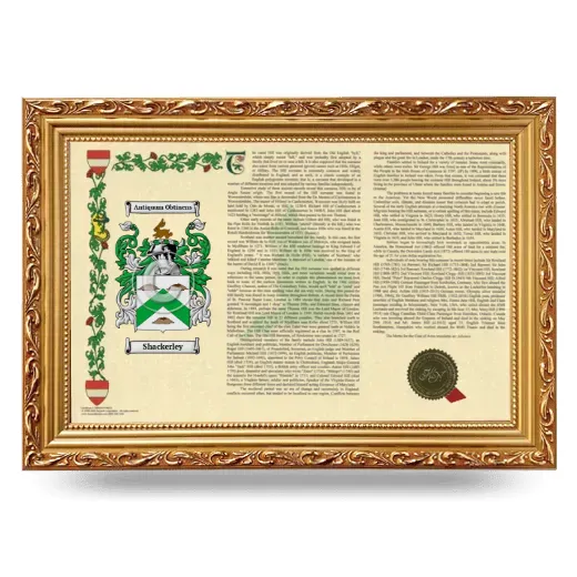 Shackerley Armorial Landscape Framed - Gold