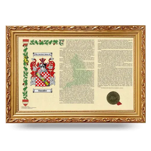 Shandler Armorial Landscape Framed - Gold