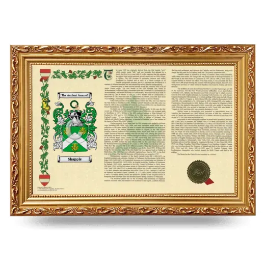 Shapple Armorial Landscape Framed - Gold