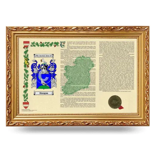 Sheagan Armorial Landscape Framed - Gold