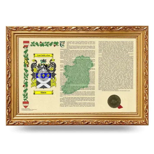 Shera Armorial Landscape Framed - Gold