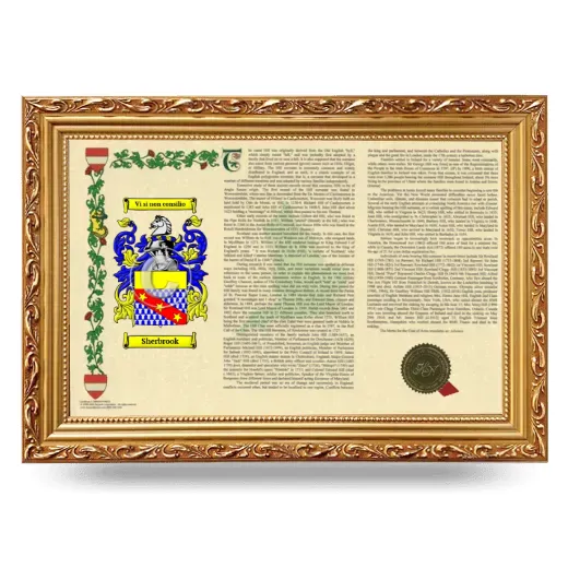 Sherbrook Armorial Landscape Framed - Gold