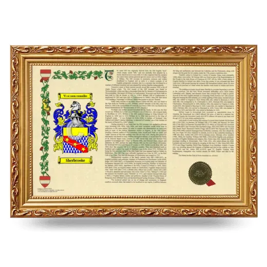 Sherbrooke Armorial Landscape Framed - Gold