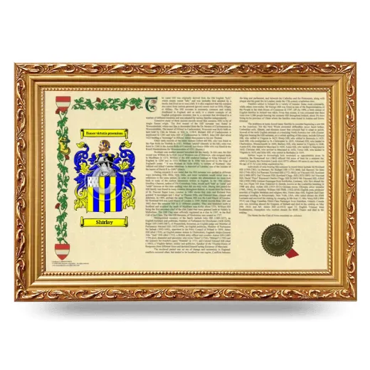 Shirlay Armorial Landscape Framed - Gold