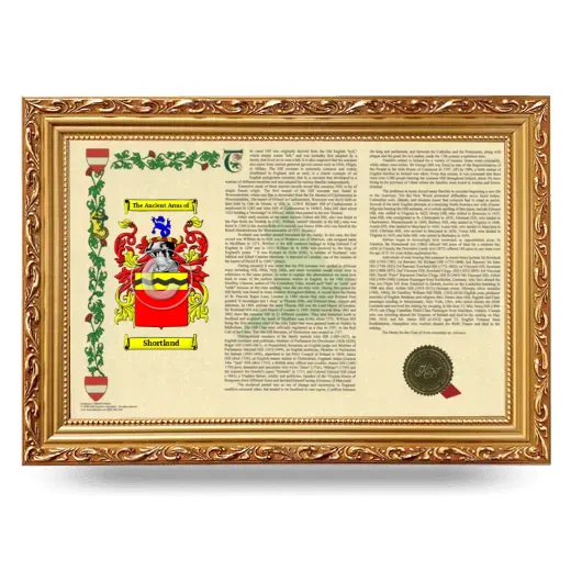 Shortland Armorial Landscape Framed - Gold