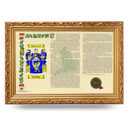 Shoulding Armorial Landscape Framed - Gold