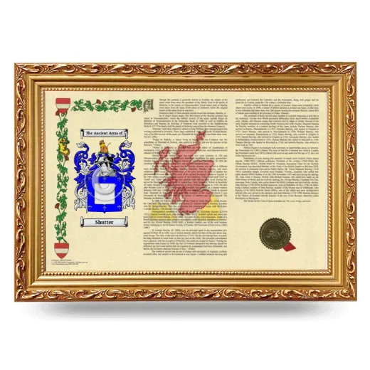 Shutter Armorial Landscape Framed - Gold
