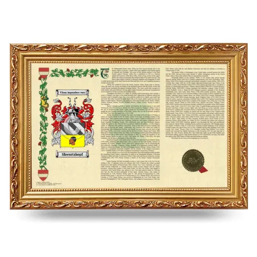Shwartzkopf Armorial Landscape Framed - Gold