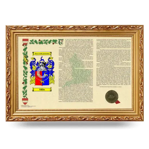 Siklin Armorial Landscape Framed - Gold