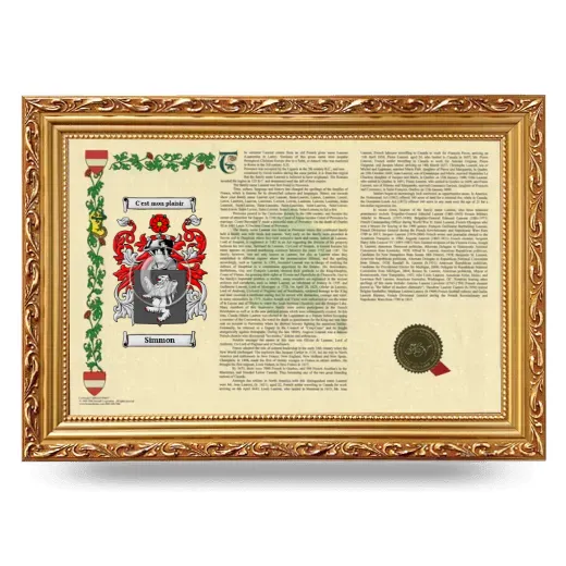 Simmon Armorial Landscape Framed - Gold