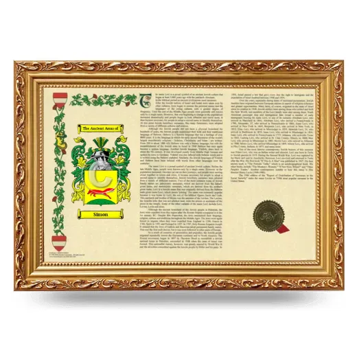 Simon Armorial Landscape Framed - Gold