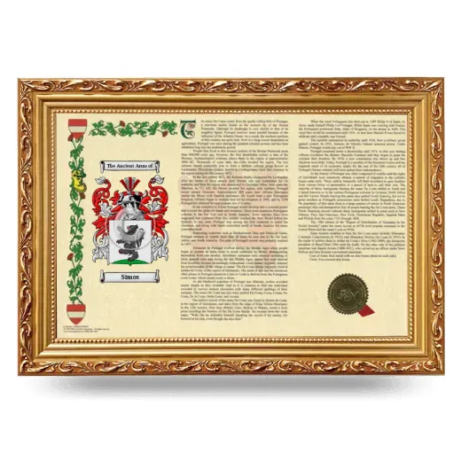 Simos Armorial Landscape Framed - Gold
