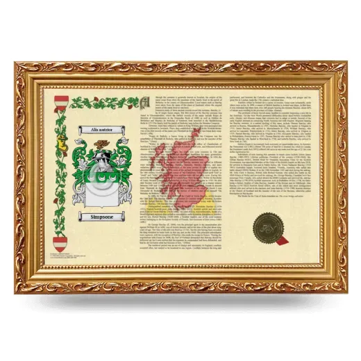 Simpsone Armorial Landscape Framed - Gold