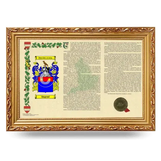 Singend Armorial Landscape Framed - Gold