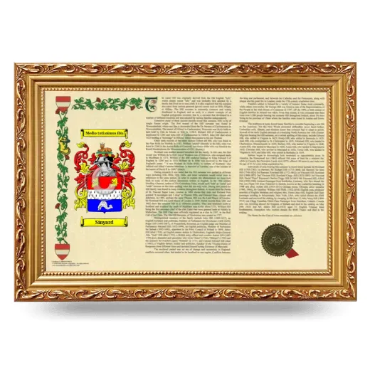 Sinyard Armorial Landscape Framed - Gold