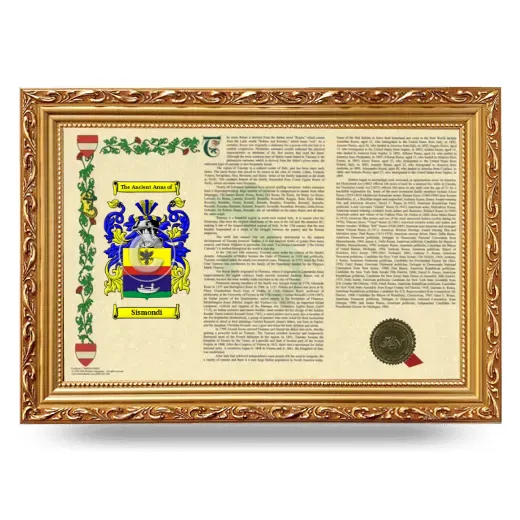 Sismondi Armorial Landscape Framed - Gold