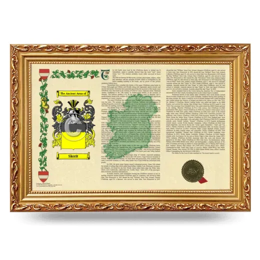 Skerit Armorial Landscape Framed - Gold