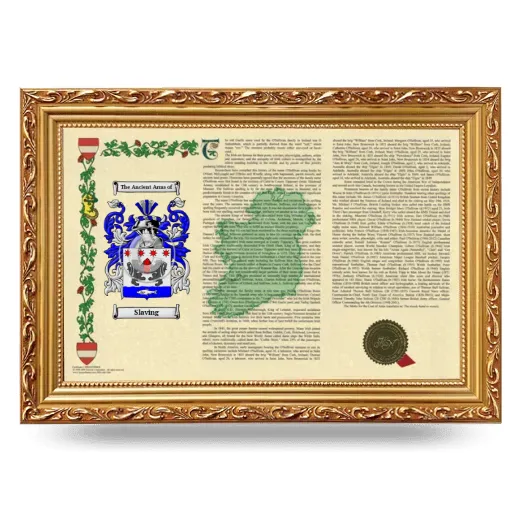 Slaving Armorial Landscape Framed - Gold
