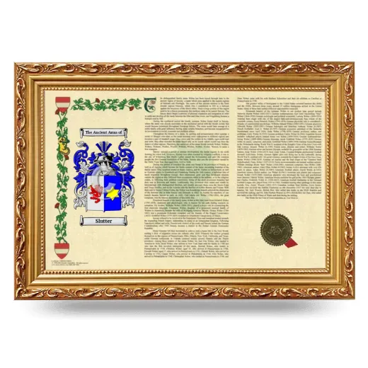 Slutter Armorial Landscape Framed - Gold