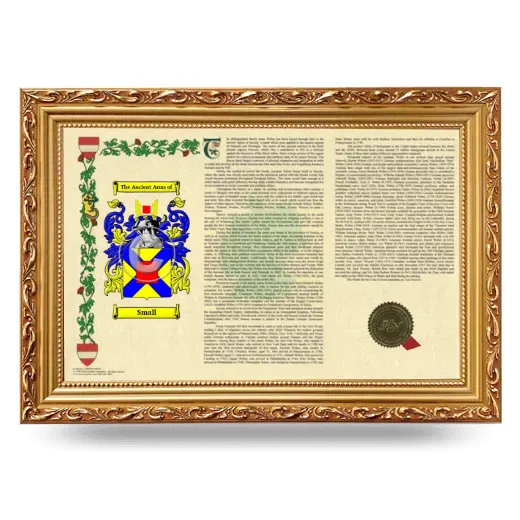 Small Armorial Landscape Framed - Gold